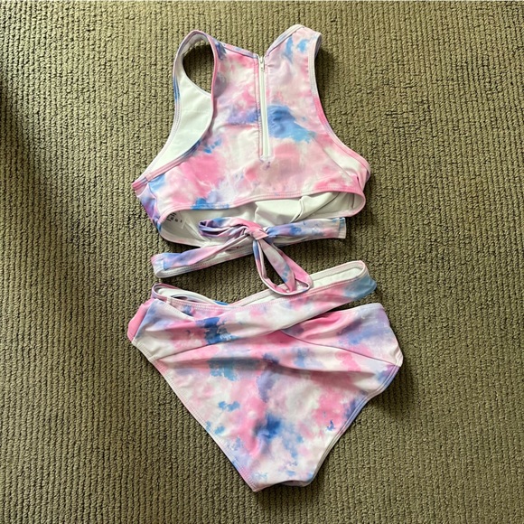 Tempt Me High Neck Criss Cross Tie Dye Bikini Swimsuit NWOT - Picture 7 of 9